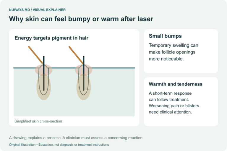 NuWays MD explanatory diagram: laser skin response